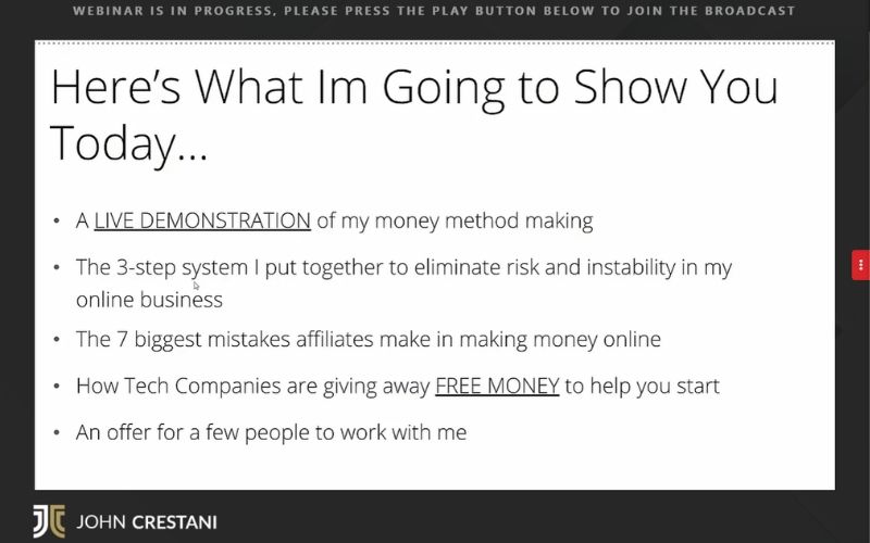 John Crestani Free Webinar Content