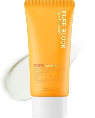 A'PIEU – Pure Block Daily Sun Cream SPF 45 - The Skincare Culture