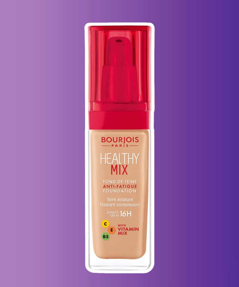 The Bourjois Healthy Mix Anti-Fatigue Liquid Foundation is a full-coverage, lightweight foundation that revitalizes the skin and helps combat fatigue by delivering a radiant and fresh glow.