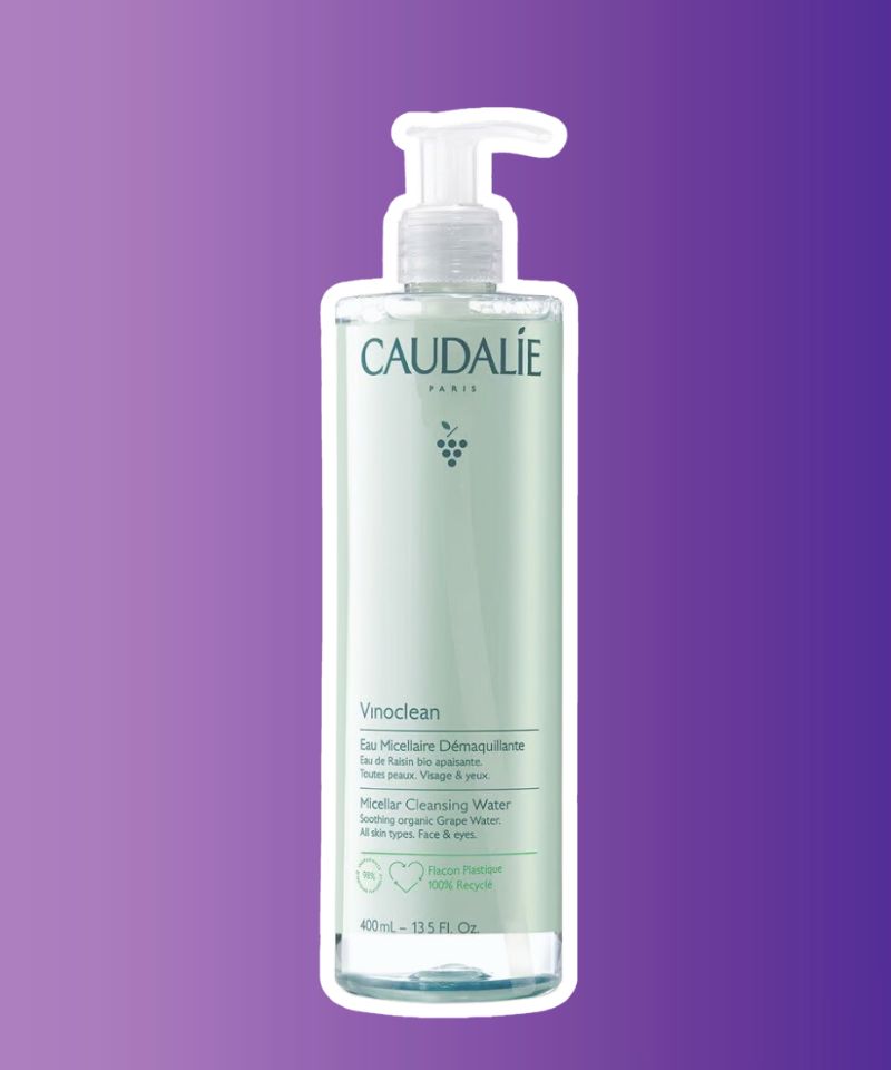 Caudalie Vinoclean Micellar Cleansing Water is enriched with grape water and chamomile for gentle makeup removal and skin purification to deliver a refreshing and nourishing cleansing experience.