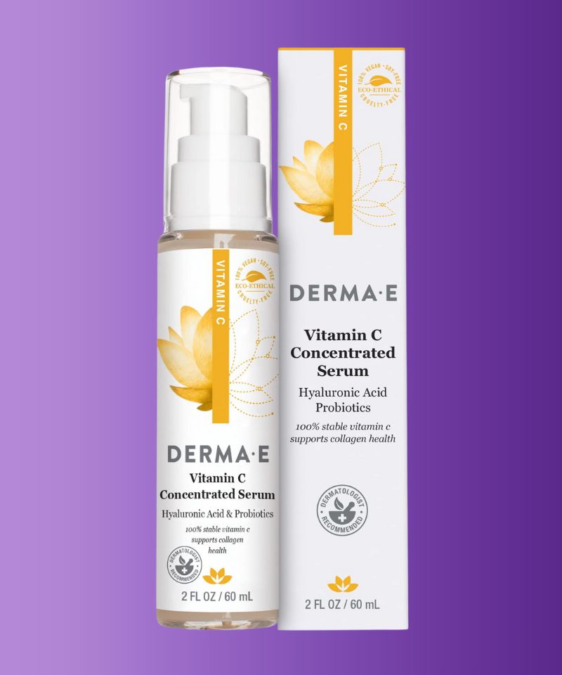 Image of DERMA E Vitamin C Concentrated Serum, a toner formulated with vitamin C to brighten and even skin tone, reduce signs of aging, and promote a healthy complexion.